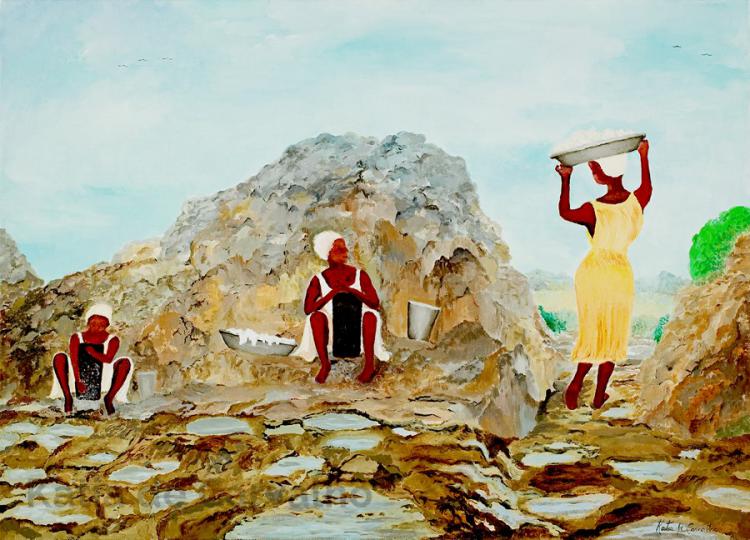 1) oil (linen) the three laundresses 70x50cm (2005) 